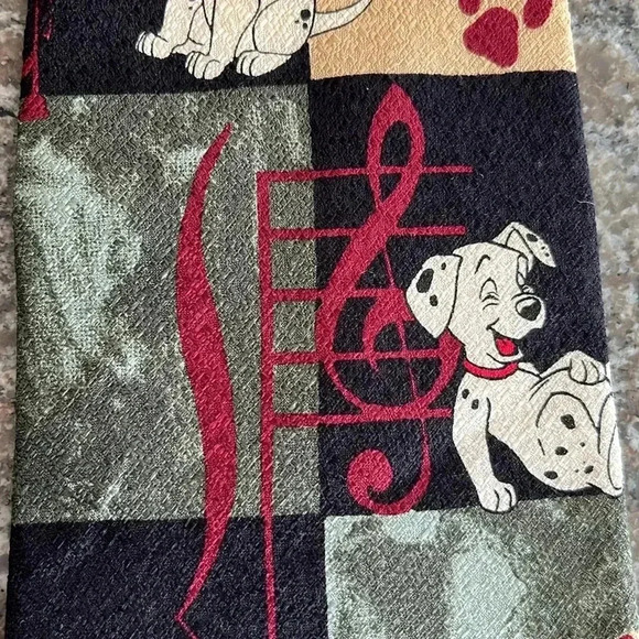Disney 101 Dalmations Neck Tie Music Teacher Made in Italy 100% Silk Tie Rack - Picture 3 of 7